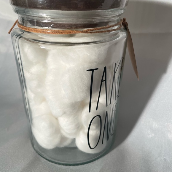Rae Dunn Cotton Balls & Cotton Swabs Glass Storage Jars - Picture 3 of 7